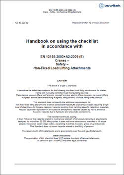Handbook for the application of the checklist according to EN 13155 Cranes - Loose load handling attachments