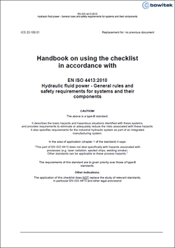 Handbook for the application of the checklist according to EN ISO 4413:2010 Fluid technology