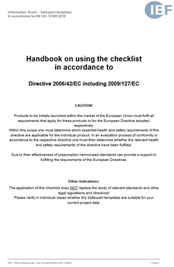 Coverpicture of the Safexpert handbook EN ISO 12100:2010